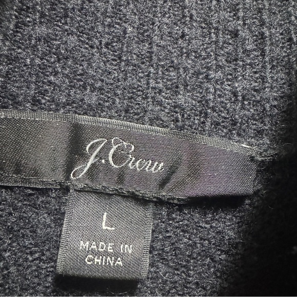 J Crew Black Merino Wool Turtleneck Long Sleeve Dress Size Large - Picture 10 of 11